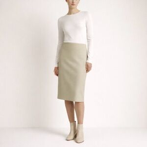Benetton Beige Pencil Skirt US 2/ IT 38 Fully Lined Knee Length | NWOT